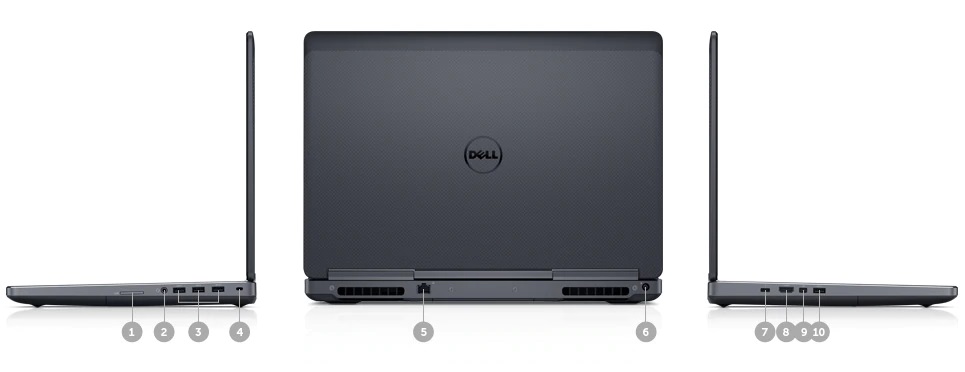 لپ‌تاپ استوک Dell مدل Precision 7510 i7 - پورتها