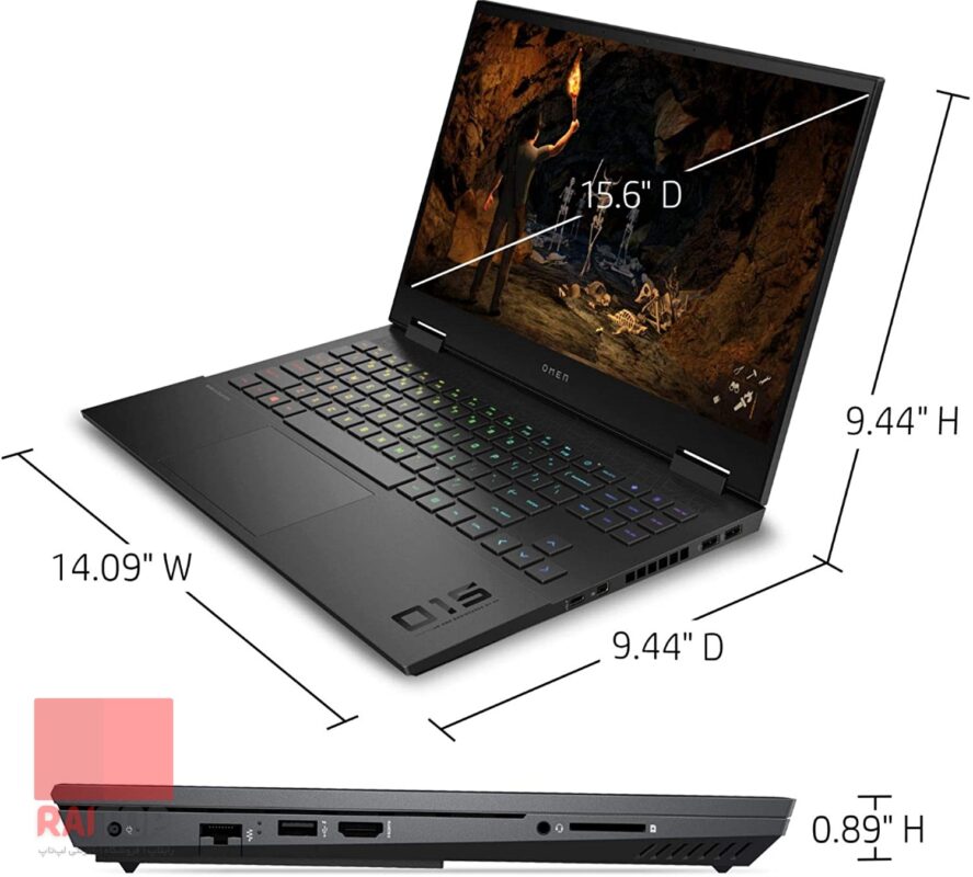 لپ تاپ استوک 15 اینچی HP مدل OMEN 15-EK0 i7 ابعاد
