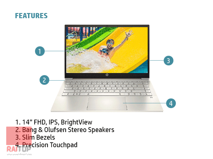 لپ تاپ 14 اینچی HP مدل Pavilion 14-dv0068TX ویژگی‌ها