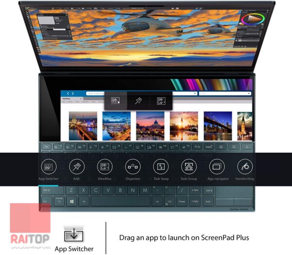 لپ تاپ دونمایشگر Asus مدل ZenBook Duo UX481FL اپ سوییچر