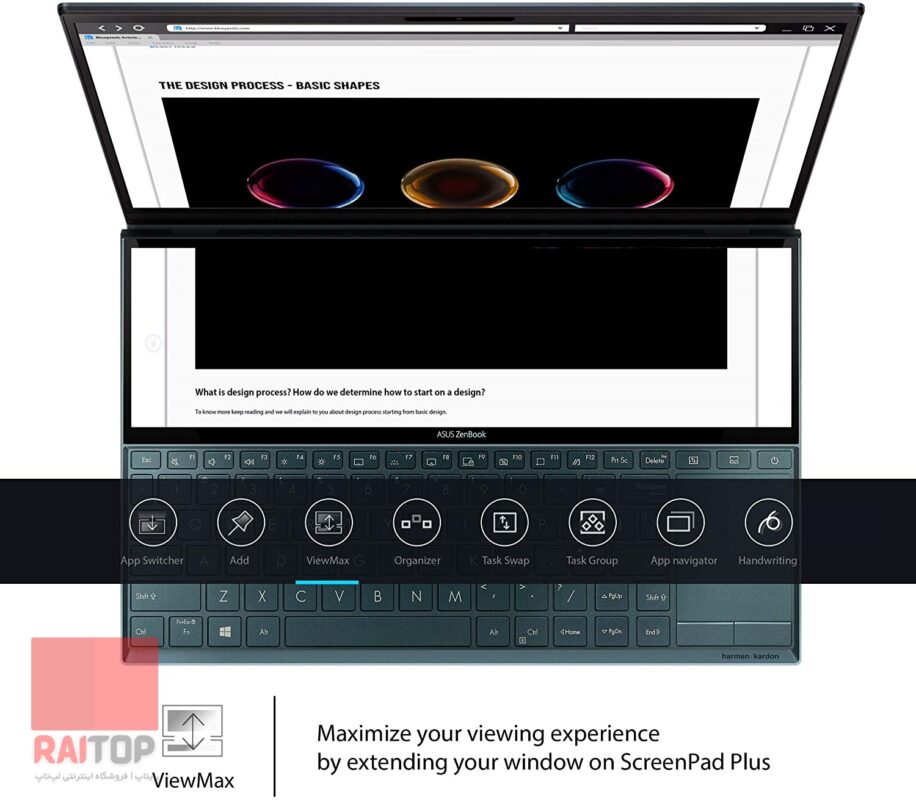 لپ تاپ دونمایشگر Asus مدل ZenBook Duo UX481FL ویو مکس