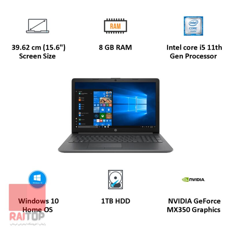لپ تاپ 15.6 اینچی HP مدل 15s-du3060TX 11th Gen مشخصات