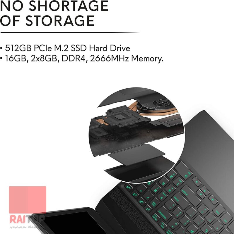 لپ تاپ گیمینگ 15 اینچی Dell مدل Alienware M15 حافظه داخلی و رم