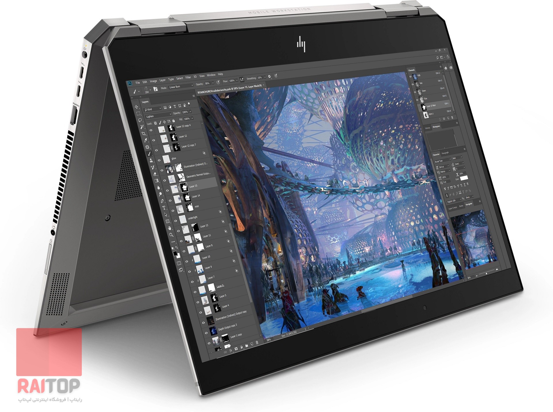 لپ تاپ ورکستیشن 15 اینچی HP مدل ZBook Studio x360 G5 چتری