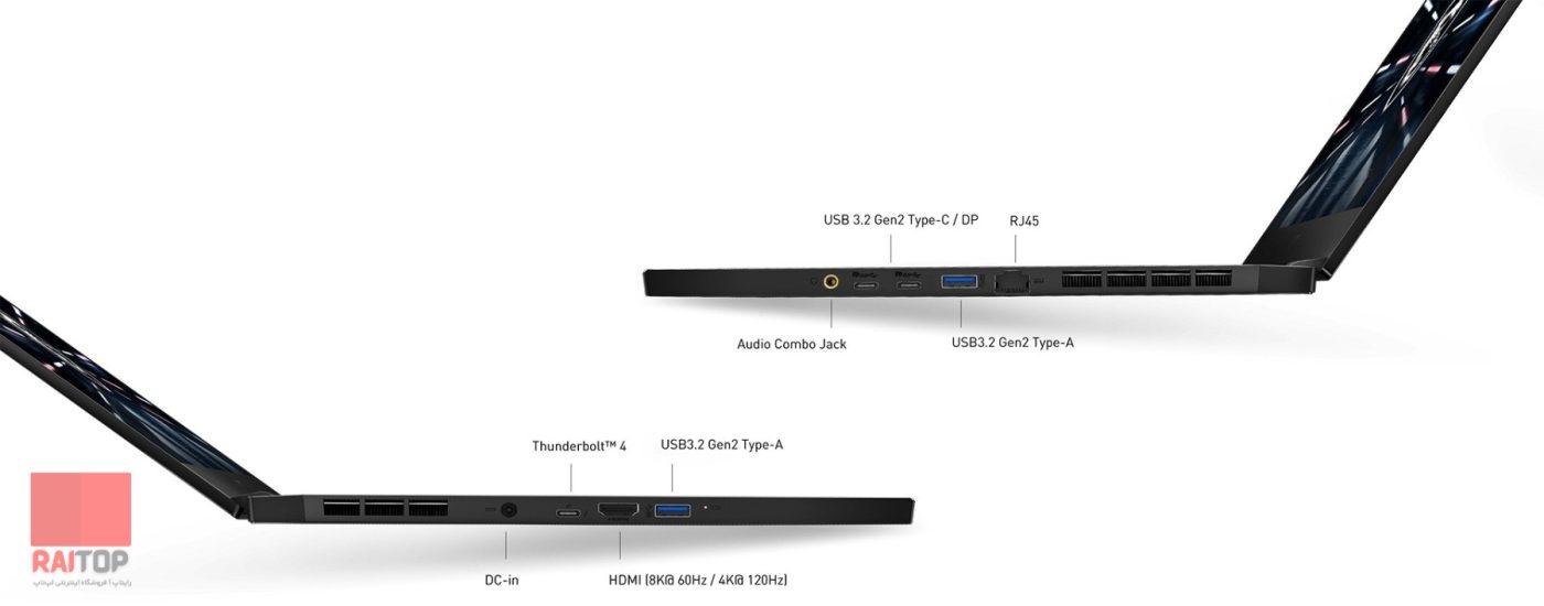 لپ تاپ گیمینگ MSI مدل Stealth GS66 12U پورت ها و اتصالات