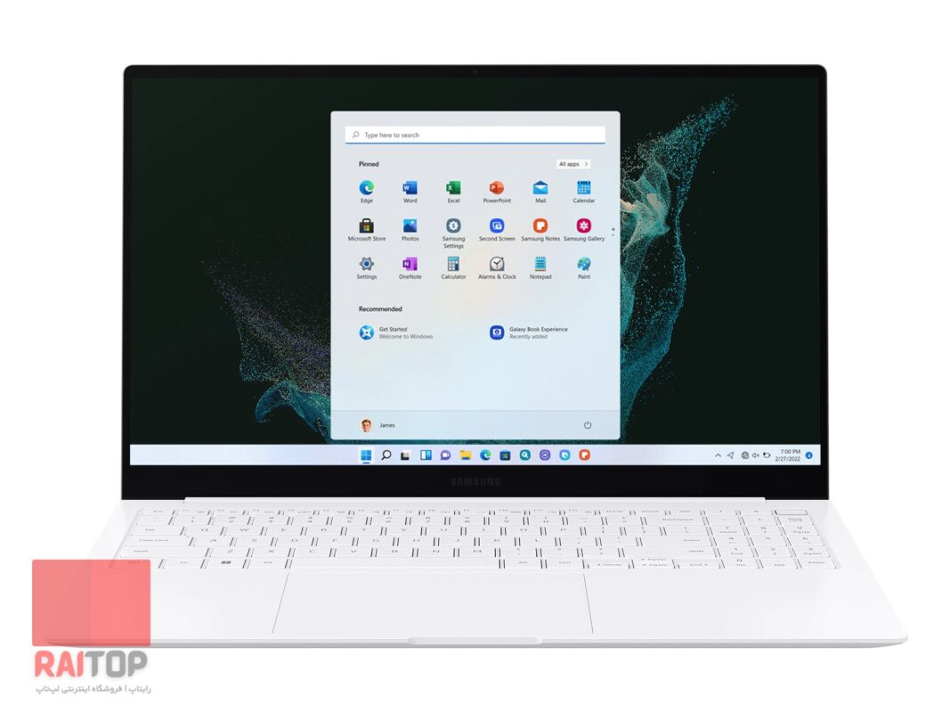 لپ تاپ 15 اینچی Samsung مدل Galaxy Book2 Pro مقابل نقره ای