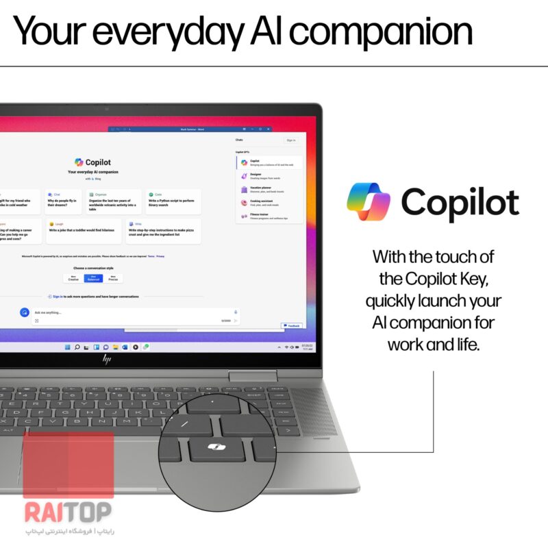 لپ تاپ 2 در 1 HP مدل Envy x360 15-fe1 کوپایلوت