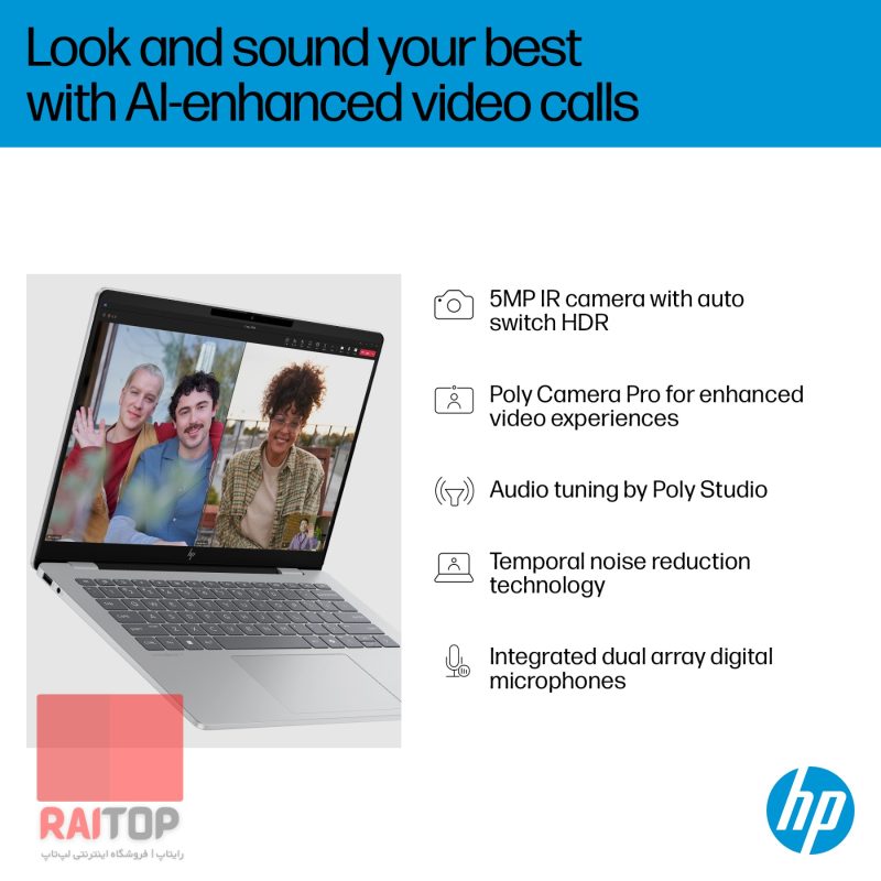 لپ تاپ 14 اینچی HP مدل OmniBook 7 AI 14-fr0 اسپیکر و میکروفن