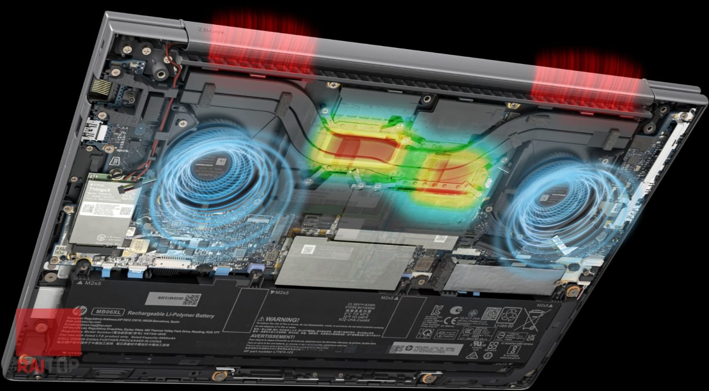 لپ تاپ 16 اینچی HP مدل ZBook X G1i قطعات داخلی