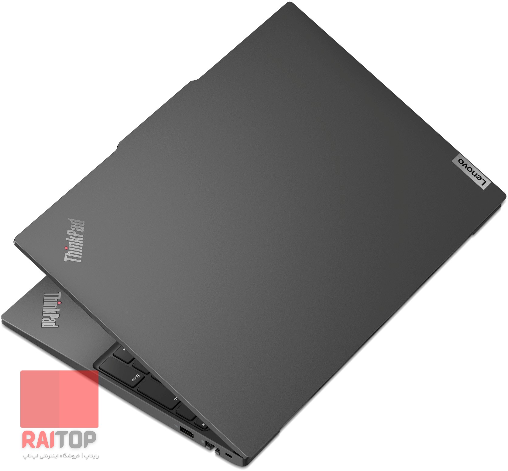 لپ تاپ Lenovo مدل ThinkPad E16 Gen 1 پشت راست نیمه بسته