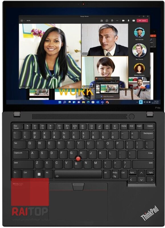 لپ تاپ 14 اینچی Lenovo مدل ThinkPad P14s Gen 3 (Intel) رو به رو باز