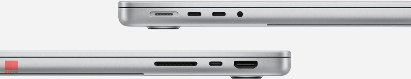 لپ تاپ 14 اینچی اپل Apple مدل MacBook Pro (2023) M3 پورت ها نقره ای